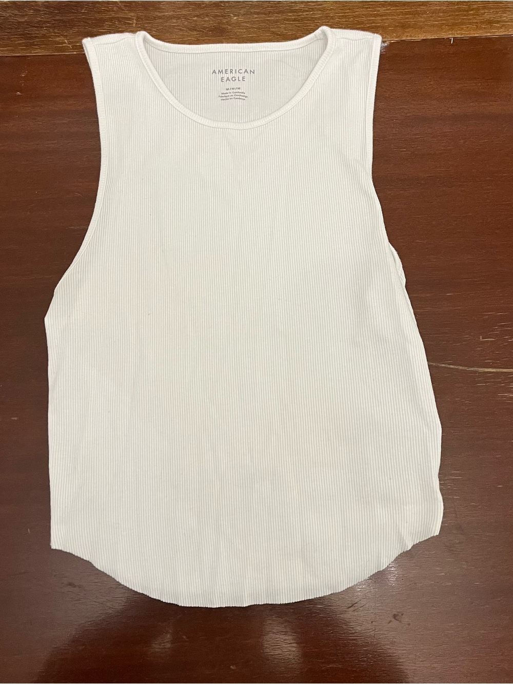 American Eagle Outfitters White Ribbed Sleeveless Tank